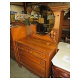 ANTIQUE 3 DRAWER DRESSER W/ MIRROR