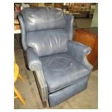BLUE ARMED LEATHER RECLINER