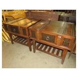 (2X) WOOD 1 DRAWER LIKE SUITCASE TABLES
