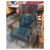ANTIQUE TIGER OAK ROCKING CHAIR