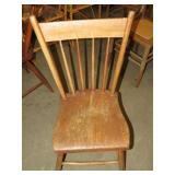 PLANK BOTTOM SPINDLE BACK PRIMITIVE CHAIR