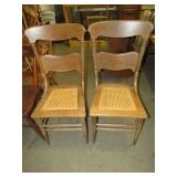 (2X) OAK SIDE CHAIRS WITH CANE SEATS