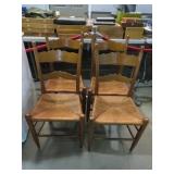 (4X) EARLY 19TH CENT CR 1840 FARM HOUSE CHAIRS