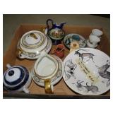 ENGLAND CHINA, HAND PAINTED PITCHERS & MISC