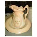 HAND PAINTED WASH BOWL & PITCHER BY IRONSTONE