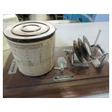 ANTIQUE PRIMING POWDER HORN, BY TAYLOR INST. CO.