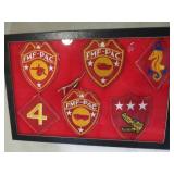 DISPLAY OF USMC FLEET MARINE CORPS PATCHES