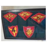 DISPLAY OF USMC AIR WING PATCHES