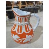 OLD ORANGE & WHITE ENGLISH PITCHER