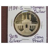 1984 S OLYMPIC DOLLAR 90% GEM PROOF