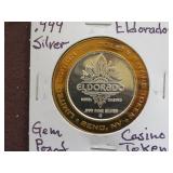 .999 SILVER ELDORADO CASINO TOKEN GEM PROOF