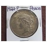 1922 P PEACE SILVER DOLLAR 90%