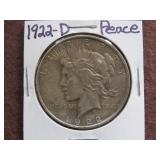 1922 D PEACE SILVER DOLLAR 90%