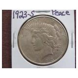 1923 S PEACE SILVER DOLLAR 90%