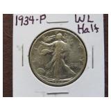 1934 P WALKING LIBERTY HALF DOLLAR 90%