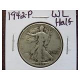 1942 P WALKING LIBERTY HALF DOLLAR 90%