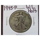 1945 P WALKING LIBERTY HALF DOLLAR 90%