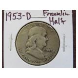 1953 D FRANKLIN HALF DOLLAR 90%