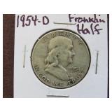 1954 D FRANKLIN HALF DOLLAR 90%
