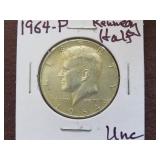 1964 P KENNEDY HALF DOLLAR 90% UNC