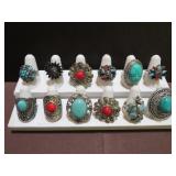 (12) FASHION RINGS - VARIOUS SIZES