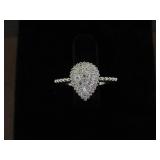 WHITE SAPPHIRE STAMPED 925 RING SIZE 6