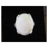 PINK OPAL GEMSTONE STAMPED 925 RING SIZE 9.75