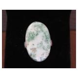 TREE AGATE GEMSTONE STAMPED 925 RING SIZE 7.5