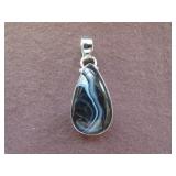 BOTSWANA BANDED AGATE GEMSTONE STAMPED 925 PENDANT