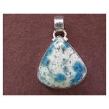 JASPER GEMSTONE STAMPED 925 PENDANT