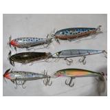 (6) VINTAGE HANDMADE FISHING LURES LIKE NEW