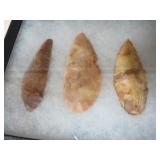 (3) LARGE COLORFUL FLINT BLADES