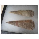 (2) AGATE SPEAR POINTS