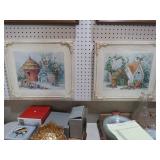 PAIR OF FRAMED BIRD HOUSES