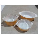 (3) PCS VINTAGE PYREX