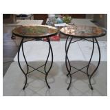 (2) STAINED GLASS TABLES