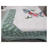 BEAUTIFUL HUMMINGBIRD QUEEN APPLIQUE QUILT