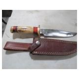 CHIPAWAY STAG HANDLE KNIFE & SHEATH