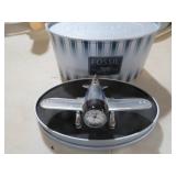 FOSSIL AIR PLANE CLOCK W/TIN