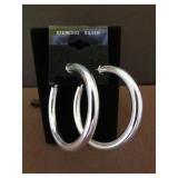 ROUND HOOP STAMPED 925 EARRINGS