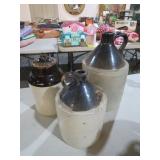 COLLECTION OF CROCK JUGS & CANNING CROCK