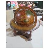 WOOD COUNTERTOP WORLD GLOBE