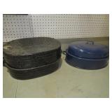 VINTAGE SAVORY / LISK GRANITEWARE ROASTERS