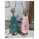 (2X) MID CENTURY RETRO STYLE LAMPS, NO SHADES