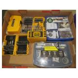BOX OF DEWALT/SCREWDRIVER BITS /DRILL BITS & MISC