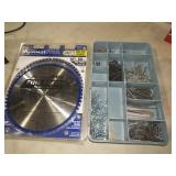 BOX OF SCREWS/NAILS NEW 10" SAW BLADE
