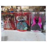 (3) HOLIDAY BARBIES NIB