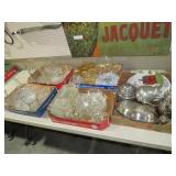 (5) BOXES OF MISC GLASSWARE & SILVER PLATED ITEMS