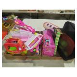 COLLECTION OF SHOPKINS TOYS BUSES, CARS, TRAINS