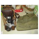 TOPCON VINTAGE CAMERA  / MILITARY DUFFLE BAG